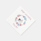 Aquarellblau und Blütenrosa Blütenfarben Winter Kr Serviette (Ecke)