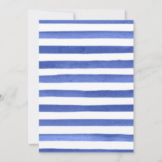 Aquarellblau und gelbe Blumen Babydusche Einladung (Rückseite)