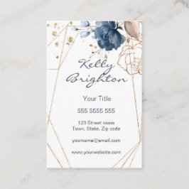 Aquarellblau und Gold, geometrische Form Visitenkarte