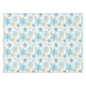 Aquarellblau und Gold Glitzer Winterschneeflocken Tischdecke (Vorderseite (Horizontal))