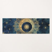 Aquarellblau und Gold Mandala Sonnennebel Galaxie Yogamatte (Vorderseite (Horizontal))