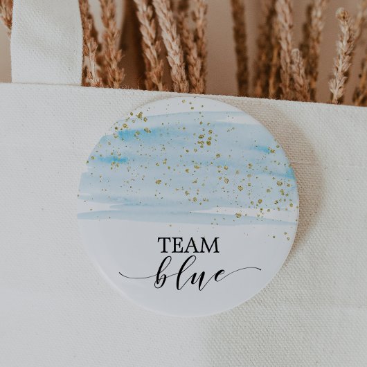 Aquarellblau und Gold Sparkassenteam Blau Button