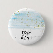 Aquarellblau und Gold Sparkassenteam Blau Button (Vorderseite)