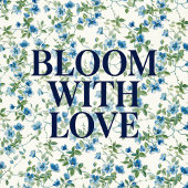 Aquarellblau und grüne Blume auf Weiß Geschenkpapier