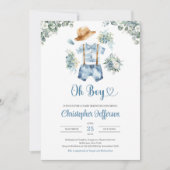 Aquarellblau und grüne Eukalyptuskleider Einladung (Vorderseite)