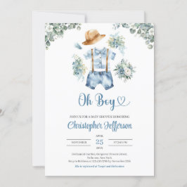 Aquarellblau und grüne Eukalyptuskleider Einladung