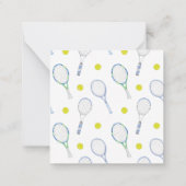 Aquarellblau und grüne Tennis - Geschenkverpackung Mitteilungskarte (Rückseite)