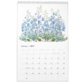 Aquarellblau und lila Blumenkalender 2024 Kalender (Jan 2027)