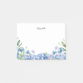 Aquarellblau und Lila Hydrangeas Personalisiert Post-it Klebezettel (Vorderseite)