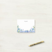 Aquarellblau und Lila Hydrangeas Personalisiert Post-it Klebezettel (Auf Schreibtisch)