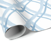 Aquarellblau und Navy Ribbon Geschenkpapier (Rolleneckpunkt)