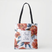 Aquarellblau und orange Rose Bridesmaid Tasche (Vorderseite)