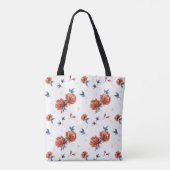 Aquarellblau und orange Rose Bridesmaid Tasche (Rückseite)