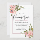 Aquarellblau und Rose Goldene Probe Abendessen Einladung (Vorderseite)