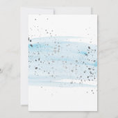 Aquarellblau und Silberpfeiler Sparkasse Erster Ge Einladung (Rückseite)