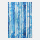 Aquarellblau und weiß gestreift geschirrtuch (Vertikal)