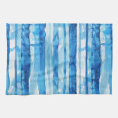 Aquarellblau und weiß gestreift geschirrtuch (Horizontal)