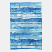 Aquarellblau und weiß gestreift geschirrtuch (Vertikal)