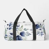 Aquarellblau und weißes Blumenbouquet Accessor Duffle Bag (Vorderseite)