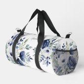 Aquarellblau und weißes Blumenbouquet Accessor Duffle Bag (Rechte Ecke)