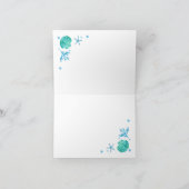 Aquarellblau unter dem Party Dankeskarte (Innenseite)