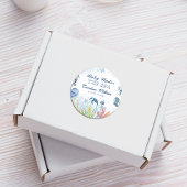 Aquarellblau unter der Babydusche des Meeres Runder Aufkleber