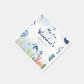 Aquarellblau unter der Babydusche des Meeres Serviette (Ecke)