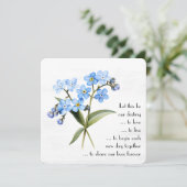 Aquarellblau Vergessen Sie nicht-Blume Einladung (Stehend Vorderseite)