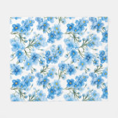 Aquarellblau Vergiss mich nicht Blume Muster Fleecedecke (Vorderseite (Horizontal))