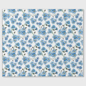 Aquarellblau vergisst-me-nots. Blumenmuster Geschenkpapier (Flach)