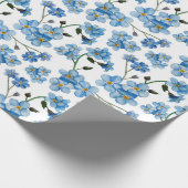 Aquarellblau vergisst-me-nots. Blumenmuster Geschenkpapier (Ecke)
