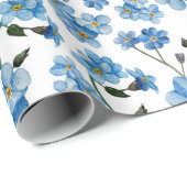 Aquarellblau vergisst-me-nots. Blumenmuster Geschenkpapier (Rolleneckpunkt)