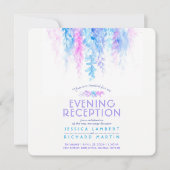 Aquarellblau-viereckiger Abend Empfang Einladung (Vorderseite)