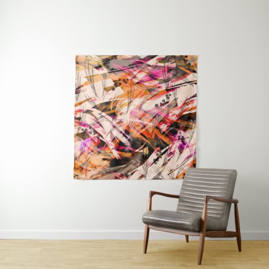 Aquarellblau, Vintager abstrakter Hintergrund. Wandteppich (Beispiel (Horizontal))