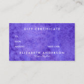 Aquarellblau violette Geschenkkarten Visitenkarte (Rückseite)