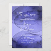 Aquarellblau violette Lavendel Probe Abendessen Einladung (Vorderseite)
