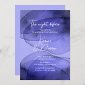 Aquarellblau violette Lavendel Probe Abendessen Einladung (Vorne/Hinten)
