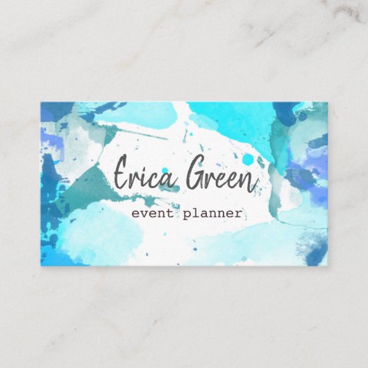 Aquarellblau Visitenkarte (Vorderseite)
