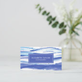 Aquarellblau Visitenkarte (Stehend Vorderseite)