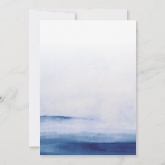 Aquarellblau Wassermassendusche Einladung (Rückseite)