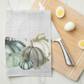 Aquarellblau, weiß und grau Pumpkin, Geschirrtuch (Viertel Falte)