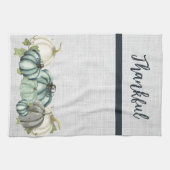 Aquarellblau, weiß und grau Pumpkin, Geschirrtuch (Horizontal)