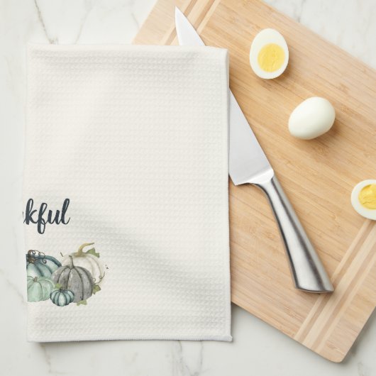 Aquarellblau, weiß und grau Pumpkin, Geschirrtuch (Viertel Falte)