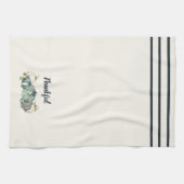 Aquarellblau, weiß und grau Pumpkin, Geschirrtuch (Horizontal)