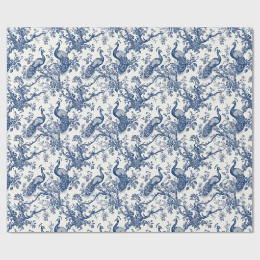 Aquarellblau-weiße China Geschenkpapier (Flach)