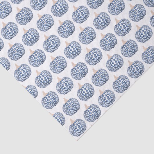 Aquarellblau-weiße Druckpumpen Seidenpapier (Ausschnitt)