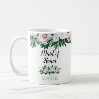 Aquarellblau Weiße grüne Trauzeugin Gefallen Kaffeetasse