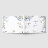 Aquarellblau-Wildblume Gästebuch (Voll)