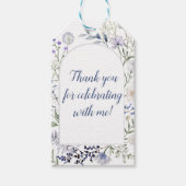 Aquarellblau-Wildblume Geschenkanhänger (Vorderseite)