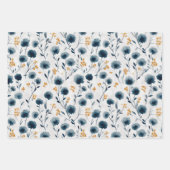 Aquarellblau-Wildblumen Ästhetik Geschenkpapier Set (Vorderseite 2)